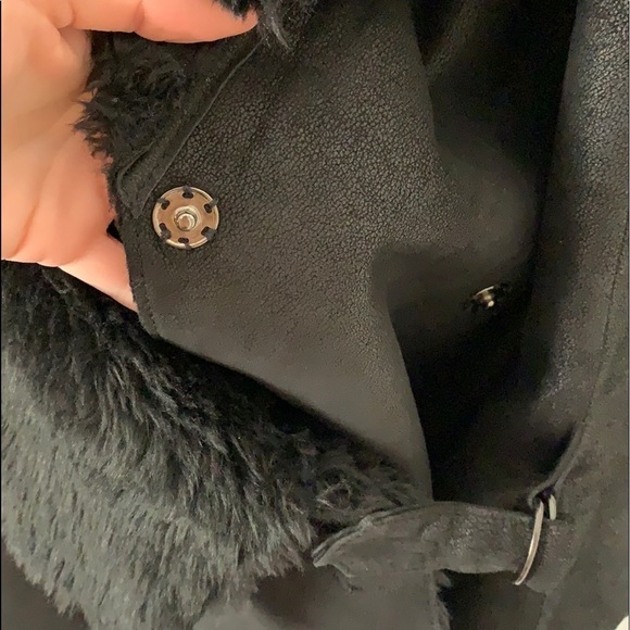 Tribe Asymmetrical Leather & Faux Fur Vest - Picture 6 of 12